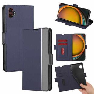 For Samsung Galaxy Xcover 7 Pro 5G Twill Texture Side Button Leather Phone Case(Blue)