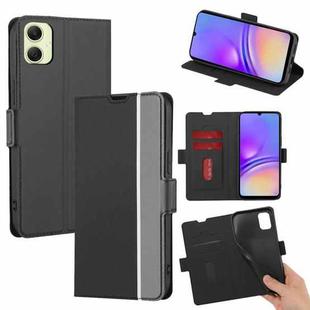 For Samsung Galaxy A05 4G Twill Texture Side Button Leather Phone Case(Black)