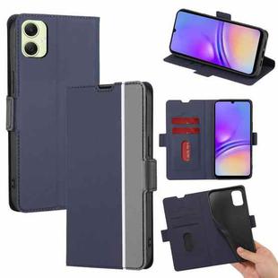 For Samsung Galaxy A05 4G Twill Texture Side Button Leather Phone Case(Blue)