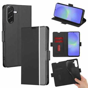 For Samsung Galaxy A36 5G Twill Texture Side Button Leather Phone Case(Black)
