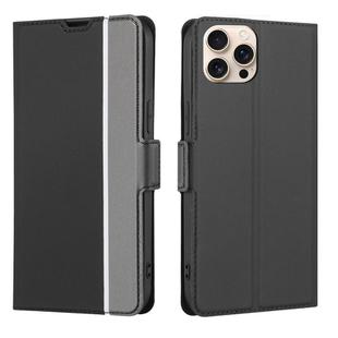 For iPhone 16 Pro Max Twill Texture Side Button Leather Phone Case(Black)