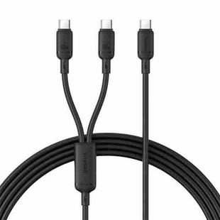 Baseus Silky Series 1.5m 100W USB-C / Type-C to Dual Type-C Fast Charging Cable(Cluster Black)