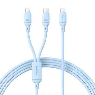 Baseus Silky Series 1.5m 100W USB-C / Type-C to Dual Type-C Fast Charging Cable(Galaxy Blue)