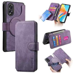 For OPPO A38 4G / A18 4G CaseNeo MagSafe RFID Anti-theft Retro Leather Phone Case(Purple)
