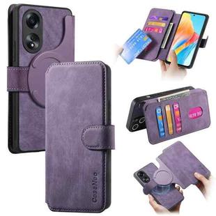 For OPPO A58 4G CaseNeo MagSafe RFID Anti-theft Retro Leather Phone Case(Purple)