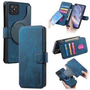 For OPPO A92s CaseNeo MagSafe RFID Anti-theft Retro Leather Phone Case(Blue)