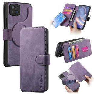 For OPPO A92s CaseNeo MagSafe RFID Anti-theft Retro Leather Phone Case(Purple)