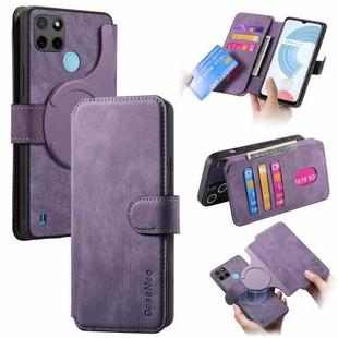 For Realme C21Y CaseNeo MagSafe RFID Anti-theft Retro Leather Phone Case(Purple)