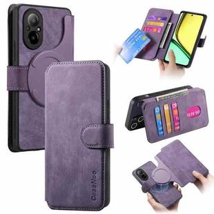 For Realme C67 4G CaseNeo MagSafe RFID Anti-theft Retro Leather Phone Case(Purple)