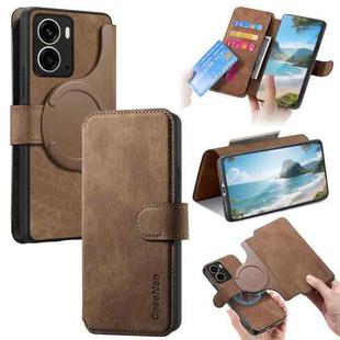For Realme 14 CaseNeo MagSafe RFID Anti-theft Retro Leather Phone Case(Brown)