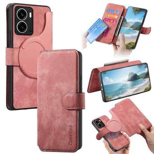 For Realme 14 CaseNeo MagSafe RFID Anti-theft Retro Leather Phone Case(Pink)
