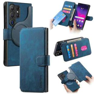 For Samsung Galaxy S24 Ultra 5G CaseNeo MagSafe RFID Anti-theft Retro Leather Phone Case(Blue)