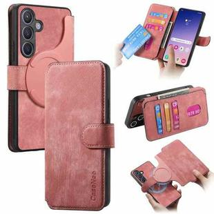 For Samsung Galaxy S24+ 5G CaseNeo MagSafe RFID Anti-theft Retro Leather Phone Case(Pink)
