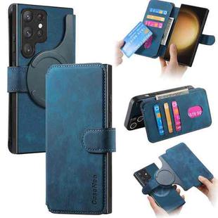 For Samsung Galaxy S23 Ultra 5G CaseNeo MagSafe RFID Anti-theft Retro Leather Phone Case(Blue)