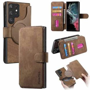 For Samsung Galaxy S22 Ultra 5G CaseNeo MagSafe RFID Anti-theft Retro Leather Phone Case(Brown)