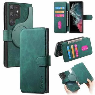 For Samsung Galaxy S22 Ultra 5G CaseNeo MagSafe RFID Anti-theft Retro Leather Phone Case(Green)