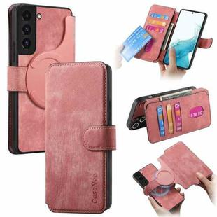 For Samsung Galaxy S22 5G CaseNeo MagSafe RFID Anti-theft Retro Leather Phone Case(Pink)