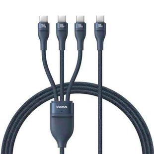 Baseus Flash Series 3 1.5m USB-C / Type-C to Triple Type-C 100W Fast Charging Data Cable(Galaxy Blue)