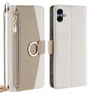 For Samsung Galaxy A06 Crossbody Litchi Texture Leather Phone Case(White)