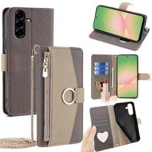 For Samsung Galaxy A56 5G Crossbody Litchi Texture Leather Phone Case(Grey)