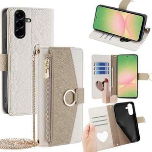 For Samsung Galaxy A56 5G Crossbody Litchi Texture Leather Phone Case(White)