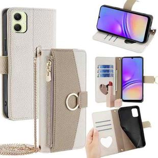 For Samsung Galaxy A05 4G Crossbody Litchi Texture Leather Phone Case(White)