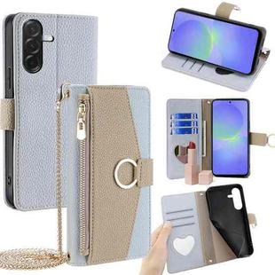 For Samsung Galaxy A36 5G Crossbody Litchi Texture Leather Phone Case(Blue)