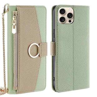 For iPhone 16 Pro Max Crossbody Litchi Texture Leather Phone Case(Green)