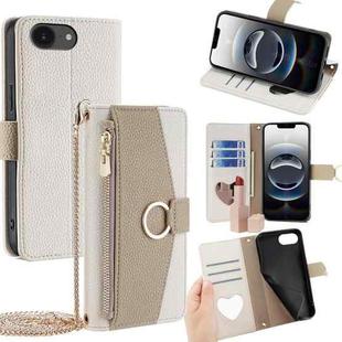 For iPhone 16e Crossbody Litchi Texture Leather Phone Case(White)