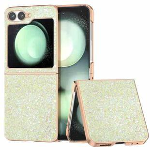 For Samsung Galaxy Z Flip6 Electroplating Frame Colorful Glitter Phone Case(Gold)