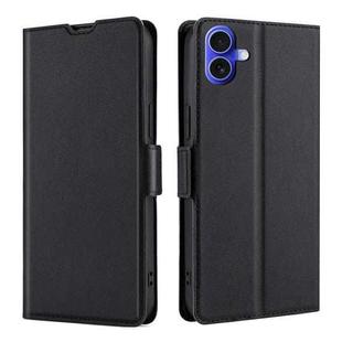 For iPhone 16 Ultra-thin Voltage Side Buckle Horizontal Flip Leather Phone Case(Black)