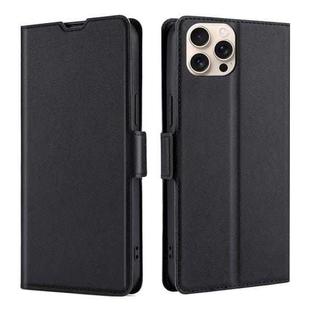 For iPhone 16 Pro Ultra-thin Voltage Side Buckle Horizontal Flip Leather Phone Case(Black)