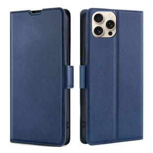 For iPhone 16 Pro Max Ultra-thin Voltage Side Buckle Horizontal Flip Leather Phone Case(Blue)