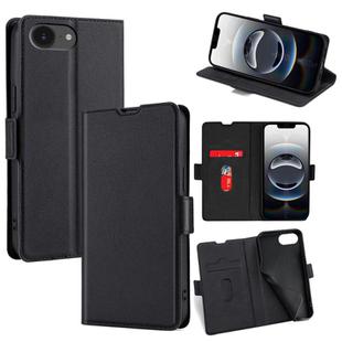 For iPhone 16e Ultra-thin Voltage Side Buckle Horizontal Flip Leather Phone Case(Black)