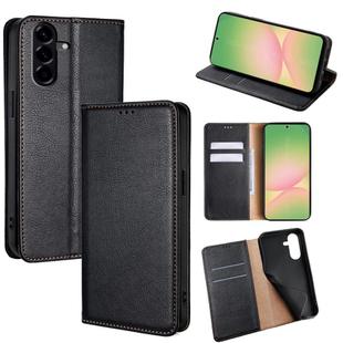 For Samsung Galaxy A56 5G Gloss Oil Solid Color Magnetic Leather Phone Case(Black)