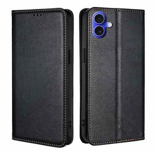 For iPhone 16 Gloss Oil Solid Color Magnetic Leather Phone Case(Black)