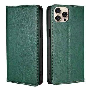 For iPhone 16 Pro Gloss Oil Solid Color Magnetic Leather Phone Case(Green)