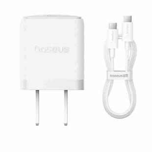 Baseus PD20W USB-C / Type-C Fast Charger With 1m Type-C Cable, Plug Type:US Plug(White)