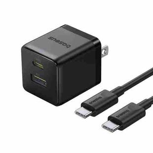 Baseus PD20W USB and USB-C / Type-C Fast Charger With 1m Type-C Cable, Plug Type:US Plug(Black)