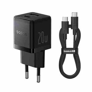 Baseus PD20W USB and USB-C / Type-C Fast Charger With 1m Type-C Cable, Plug Type:EU Plug(Black)