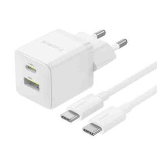 Baseus PD30W USB and USB-C / Type-C Fast Charger With 1m Type-C Cable, Plug Type:EU Plug(White)