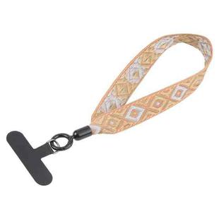 Retro Ethnic Style Mobile Phone Anti-lost Wrist Strap Lanyard Short Lanyard(Khaki)