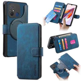 For Redmi 12C CaseNeo MagSafe RFID Anti-theft Retro Leather Phone Case(Blue)