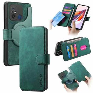 For Redmi 12C CaseNeo MagSafe RFID Anti-theft Retro Leather Phone Case(Green)