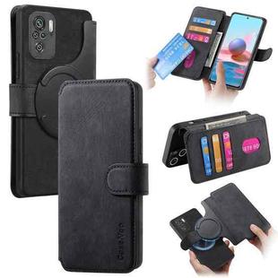 For Redmi Note 10 4G / Note 10S CaseNeo MagSafe RFID Anti-theft Retro Leather Phone Case(Black)