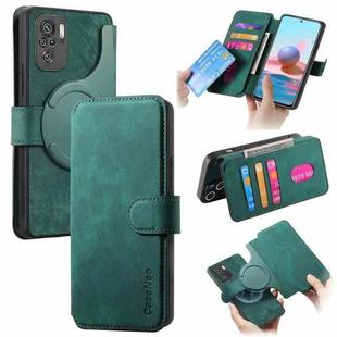 For Redmi Note 10 4G / Note 10S CaseNeo MagSafe RFID Anti-theft Retro Leather Phone Case(Green)