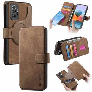 For Redmi Note 10 Pro 4G CaseNeo MagSafe RFID Anti-theft Retro Leather Phone Case(Brown)