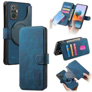 For Redmi Note 10 Pro 4G CaseNeo MagSafe RFID Anti-theft Retro Leather Phone Case(Blue)