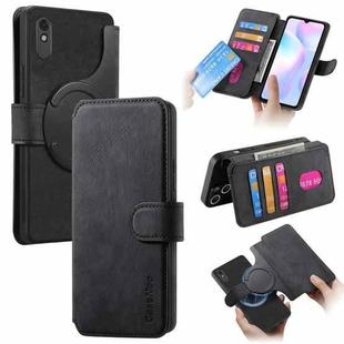 For Redmi 9A CaseNeo MagSafe RFID Anti-theft Retro Leather Phone Case(Black)