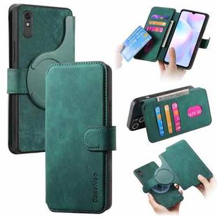 For Redmi 9A CaseNeo MagSafe RFID Anti-theft Retro Leather Phone Case(Green)